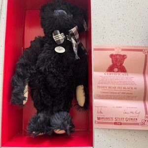 Steiff Teddy Bear 1912 Black 40cm Mohair Ltd Ed 1805/7000 w/ Original Box